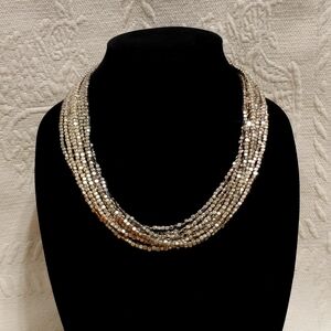Chico's Silvertone Metal Statement Necklace NWT